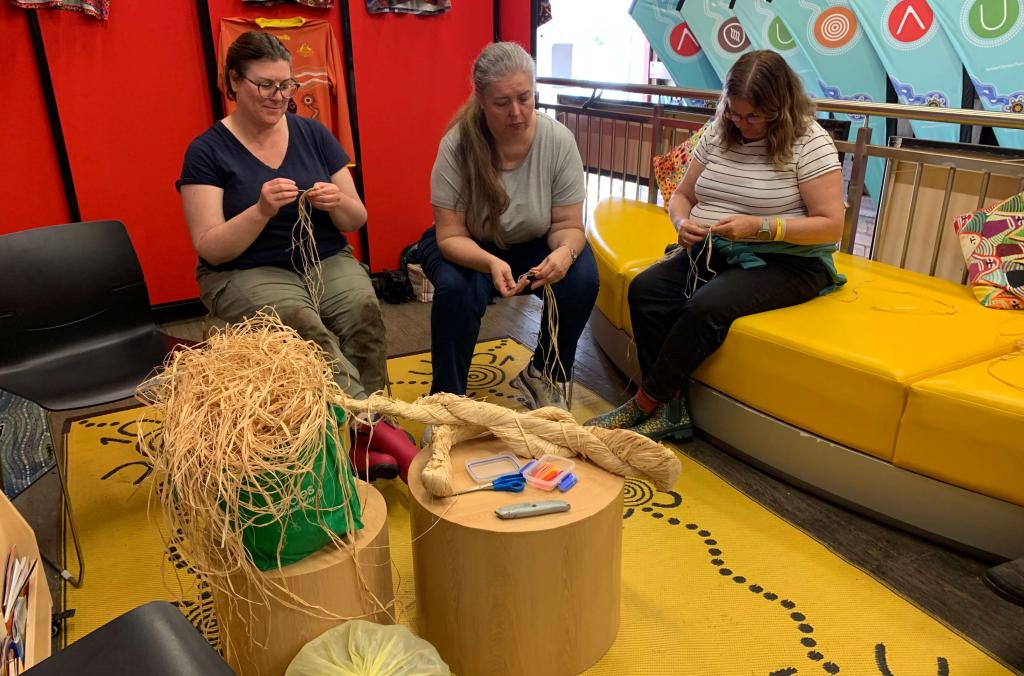 Basket weaving session